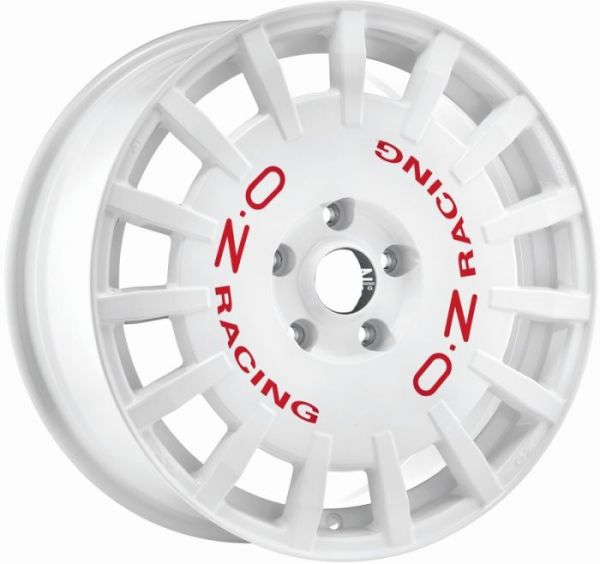 RALLY RACING WHITE + RED LET. Wheel 7,5x18 - 18 inch 5x112 bold circle